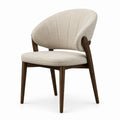Polsterstuhl Leinen Beige Holzrahmen 85 cm