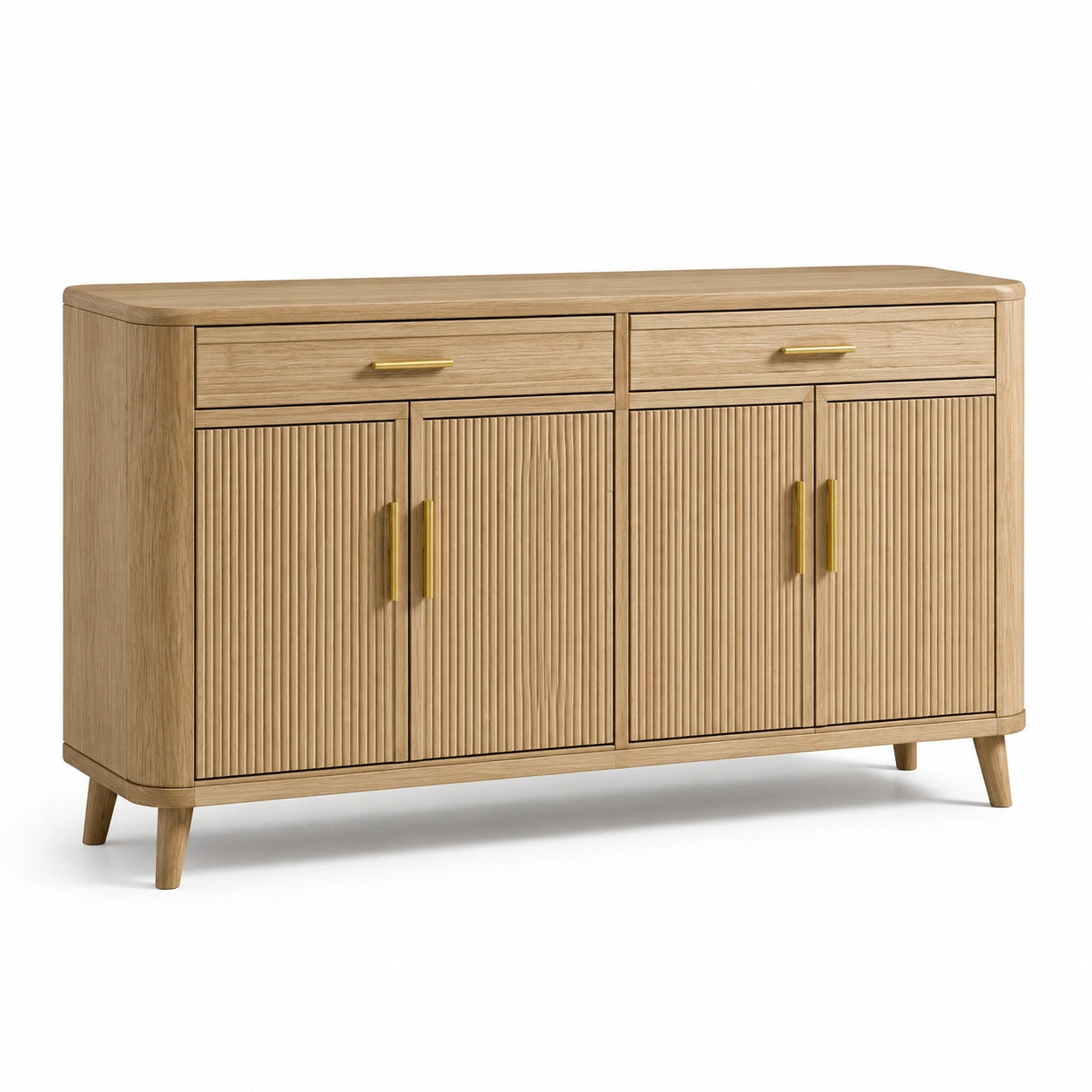 Sideboard aus Eichenholz mit Metallgriffen 160x45x80 cm