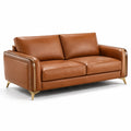 Ledersofa Echtleder Braun 3-Sitzer 220 cm