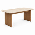 Esstisch aus Travertin und Massivholz 160x90x75 cm