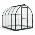Gewächshaus mit Aluminiumrahmen und Polycarbonatpaneelen, gewölbtes Dach, grün