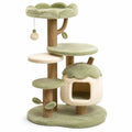 Katzenbaum aus Polyester und Sisal, Grün/Beige, 100 cm hoch