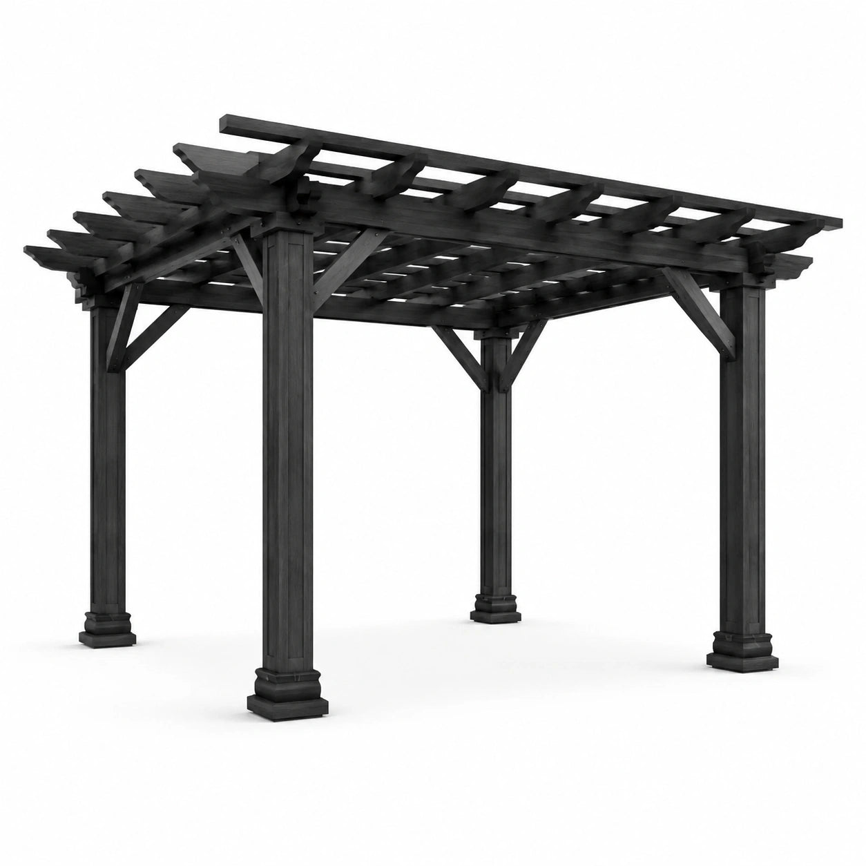 Holz-Pergola Schwarz 300x300x240cm Außenbereich